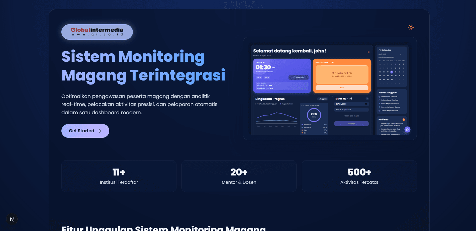 Website preview GIMAP SIMDA