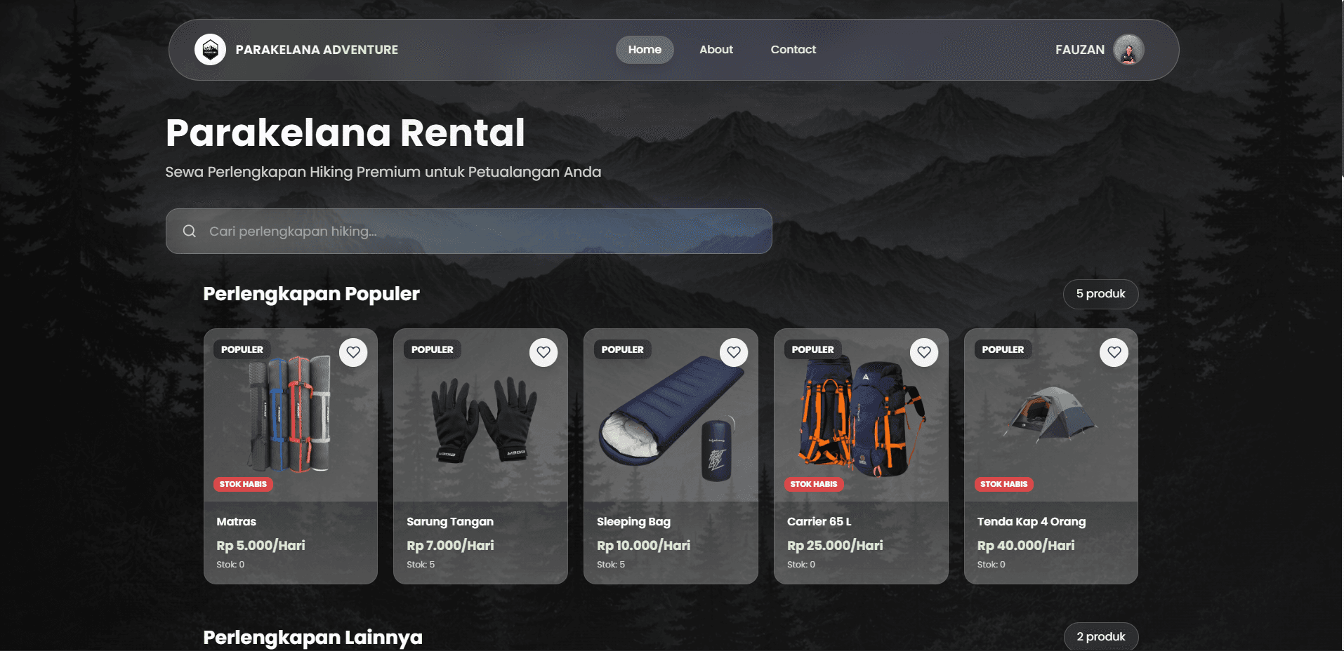 Website preview Parakelana Adventure Booking